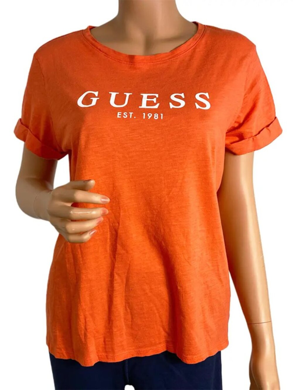 Guess Eco Logo T-Shirt Orange 100% Organic Cotton